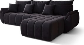 Czarna Welurowa Sofa Z Pojemnikiem Na Pościel F0-A08