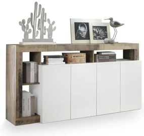 Komoda LENOR biała/brązowa