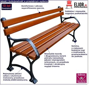 Aluminiowa ławka ogrodowa 150cm 7 kolorów Sentis