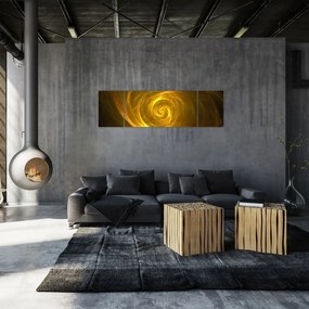 Obraz abstrakcyjnej żółtej spirali (170x50 cm)