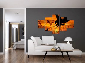 Obraz sylwetki drapieżnika (125x70 cm)