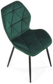 K453 krzesło ciemny zielony, tkanina velvet, tapicerowane, nowoczesne