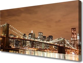 Duży obraz na płótnie Miejski Most o Zmierzchu
