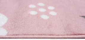 Prostokątny różowy dywan w pandy H7-S26