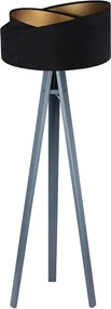 Czarno-antracytowa lampa stojąca welurowa A6-M95