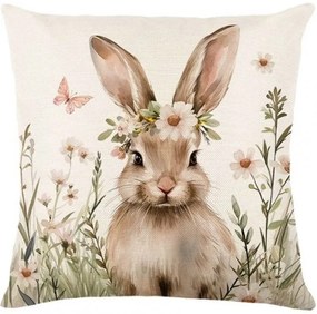 Lniana poszewka na poduszkę BUNNIETTE 45x45 cm, kremowa
