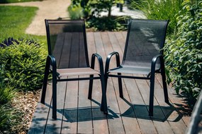 PROMOCJA Krzesła ogrodowe TAVERNO zestaw 2 szt. szare/czarne II. jakość