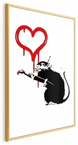 Plakat Love Rat 29,7x42 cm z ramą złotą bez marginesu ARTGEIST B