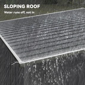 Outsunny Metalowy domek narzędziowy 2,81m² 154x206,5x181 cm domek z dachem jednospadowym fundament