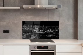 Panel nad Blat Kuchenny Nocna Panorama Warszawskich Drapaczy Chmur