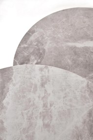 Zestaw 2 okrągłych ław 54/48 44/38 popiel spiek szaru marmur /grafit ITAKA