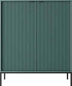 Komoda: 2 drzwi, labrador, czarna, 104 x 125 x 39 cm, czarne uchwyty