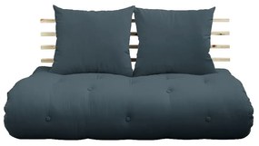 Sofa rozkładana z niebieskim obiciem Karup Design Shin Sano Natural/Petrol Blue