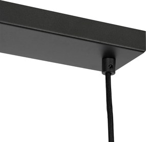 Nowoczesna lampa wisząca czarna z opalowym szkłem 4-światłowa - Drop