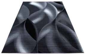 Dywan nowoczesny Plus wstęgi szaro-czarny 80 cm x 150 cm
