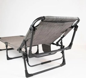 Składany leżak, szary, wymiary: 189,5 x 58,5 x 33,5 cm