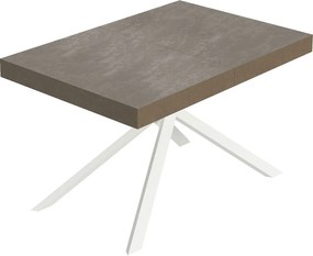 Stół rozkładany Niket gołębioszary 120/224x90 cm z białymi nogami