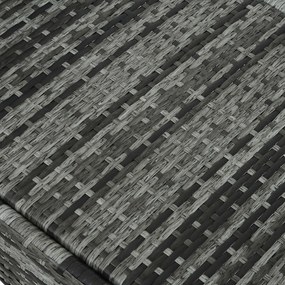 Outsunny leżak ogrodowy, leżak rattanowy, leżak do opalania, rattan polietylenowy+metal, kolor szary, 200x73x30-103cm