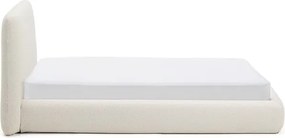 Beżowe tapicerowane łóżko jednoosobowe bez stelaża 90x200 cm Martina – Kave Home