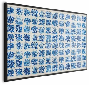 Plakat Płytki azulejos 90x60 cm z ramą czarną bez marginesu ARTGEIST B