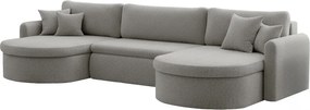 Uniwersalny narożnik Verona U z funkcją spania, do salonu, jasnoszary