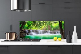 Panel Szklany Ukryty Wodospad W Gęstwinie