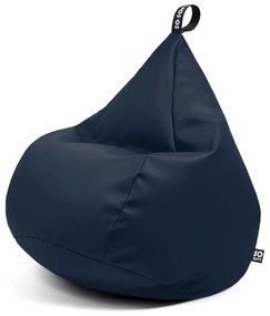 Ciemnoniebieski worek do siedzenia z imitacji skóry Drop XL – So Soft?