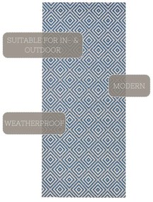 Niebieski chodnik odpowiedni na zewnątrz NORTHRUGS Karo, 80x200 cm