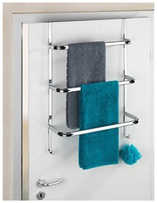 Srebrny wieszak na ręczniki Wenko Towel Holder Chrome, 21x54 cm