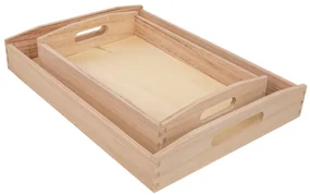 Zestaw 2 drewnianych tac TIMBER TRAYS