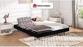 Zestaw relaksacyjny CASSIOPEE III marki Ysmée, wszystkie płytki z lateksu – silniczki OKIN – 2x70x190 cm – kolor czarny