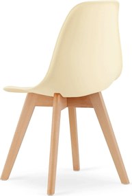 Zestaw 4 kremowych krzeseł skandynawskich z drewnianymi nogami Z3-H96