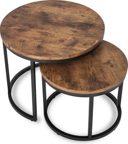 Zestaw Stolików Kawowych FIGO 43 cm/53 cm Dąb Rustykalny