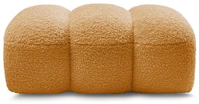Musztardowy podnóżek z materiału bouclé Hippolyte – Bobochic Paris