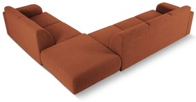 Brązowy narożnik z materiału bouclé (prawostronny) Molino – Micadoni Home