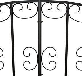 Outsunny Most ogrodowy z metalu w stylu vintage, dekoracja do ogrodu i stawu, 119x67x70 cm, czarny