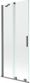 Mexen Velar parawan nawannowy 2-skrzydłowy rozsuwany 85 x 150 cm, transparent, gun metal - 896-085-000-01-95