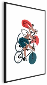 Plakat Wyścig kolarski 40x60 cm z ramą czarną z marginesem ARTGEIST B
