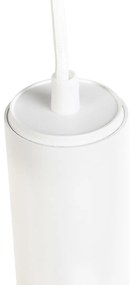 Designerska lampa wisząca biała z adapterem szynowym 1-fazowym - Slimline Tuba Small Nowoczesny Oswietlenie wewnetrzne