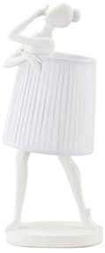 Biała lampa stołowa z tekstylnym kloszem (wysokość 62,5 cm) Ballet – Mauro Ferretti