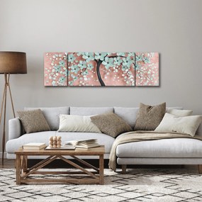 Obraz - Pastelowe niebieskie kwiaty (170x50 cm)