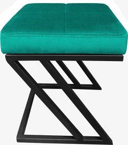 Pufa ZETA tkanina Welur loft ławka podnóżek metal : Kolor Stelaża - Czarny , Kolor tkaniny - VELVET - MG20, Typ tkaniny - Velvet
