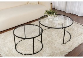 Zestaw stolików konferencyjnych Aurum Black 80 cm, 2 szt.