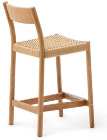 Hoker z litego drewna dębowego w naturalnym kolorze (wysokość siedziska 65 cm) Yalia – Kave Home