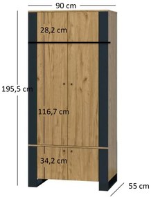 Szafa ubraniowa z drążkiem - Luso 8X