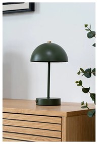 Ciemnozielona lampa stołowa LED z metalowym kloszem (wysokość 25 cm) Holt – House Nordic