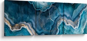 Obraz - Detal akwamarynu (z zegarem) (90x30 cm)