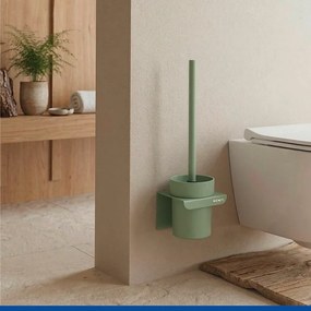 Zielona plastikowa szczotka do WC z mocowaniem Turbo-loc bez wiercenia Lizan – Wenko