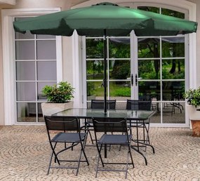 Regulowany, składany parasol ogrodowy SL-UM003B łamany, zielony, 3 m