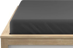 PrzytulneMieszkanie.pl Jersey prześcieradło HIGHFIT ciemnoszare 90 x 200 cm